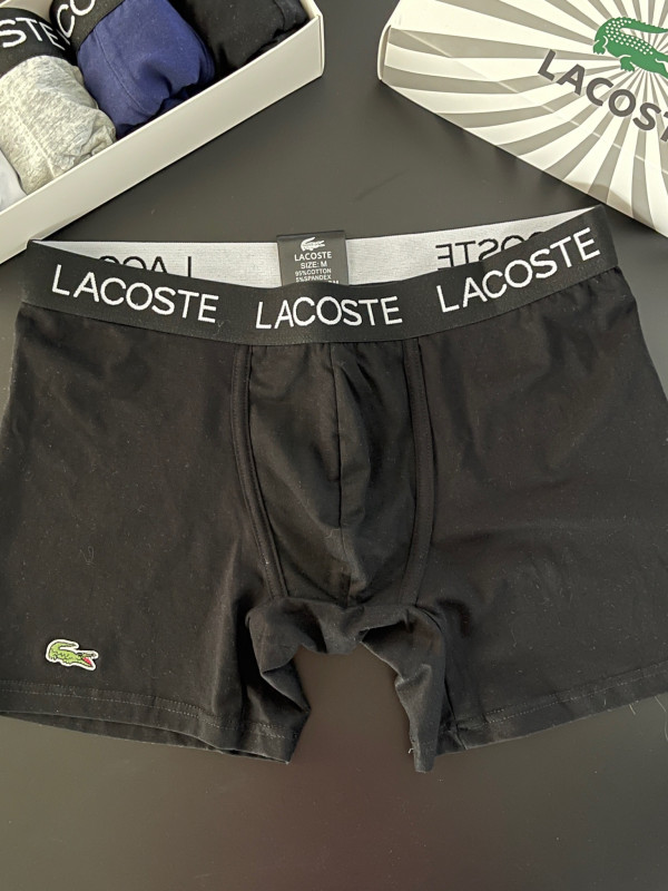 Комплект чоловічих боксерів Lacoste black, 4шт в коробці