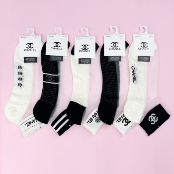 Жіночі капронові шкарпетки Chanel, 5шт комплект
