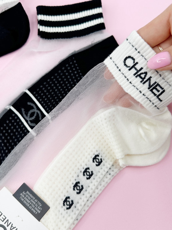 Жіночі капронові шкарпетки Chanel, 5шт комплект