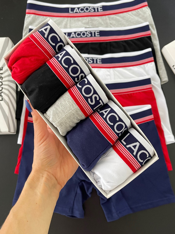 Комплект чоловічих боксерів lacoste kolor, 5шт в коробці