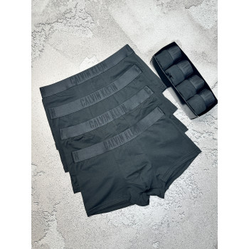 Комплект чорних чоловічих боксерів Calvin Klein striped2, 4шт в коробці